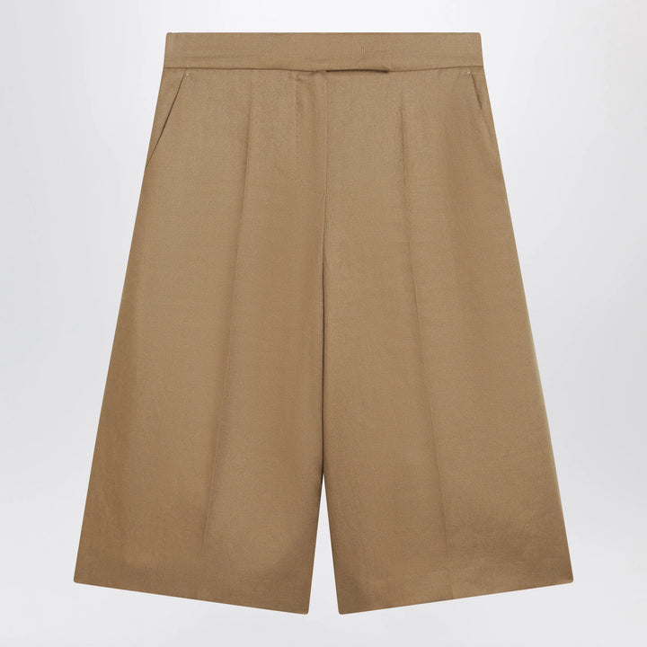 Max Mara - Sand-colored linen bermuda shorts Brand Shorts 38  IT
