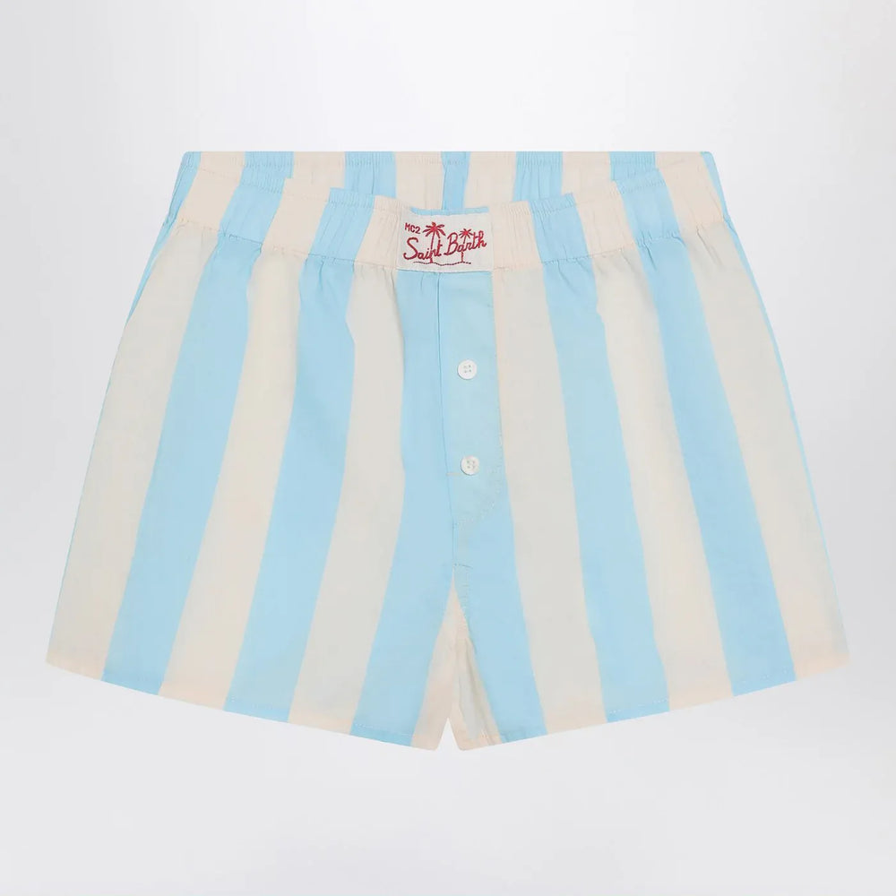 MC2 Saint Barth - Blue/white striped Boxy Jr Shorts Brand Shorts 10