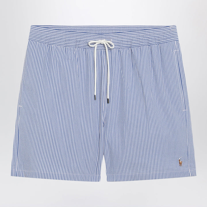 Shorts Polo Ralph Lauren - Traveler striped white/blue seersucker swim shorts Brand