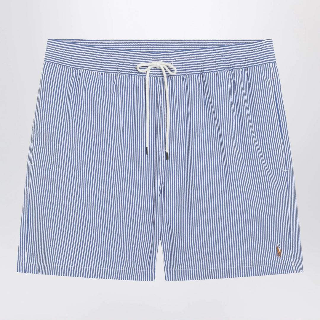 Polo Ralph Lauren - Traveler striped white/blue seersucker swim shorts Brand Shorts S