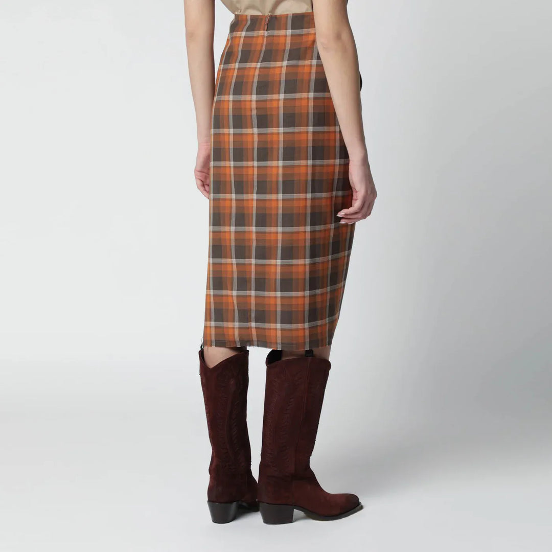 6397 - Draped tartan skirt Brand Skirts