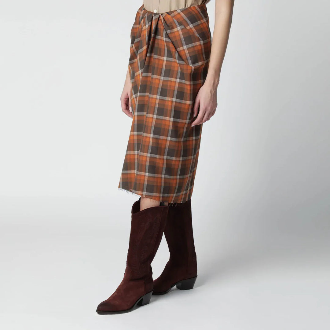6397 - Draped tartan skirt Brand Skirts