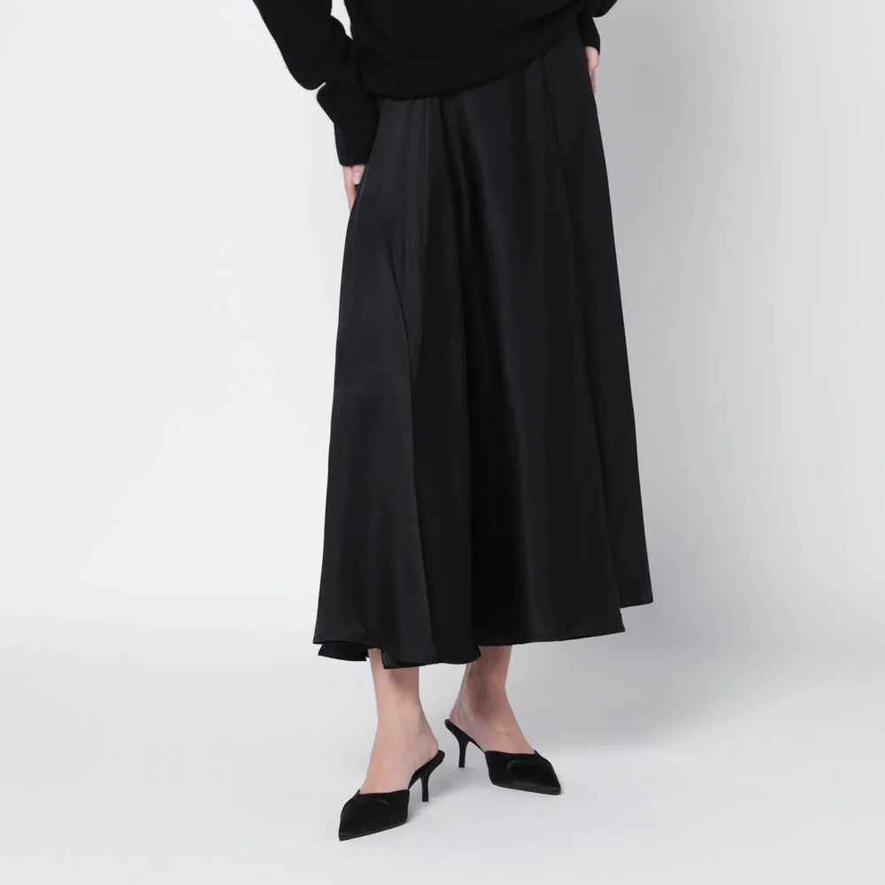 ANINE BING - Black Christina silk-blend midi skirt Brand Skirts XS
