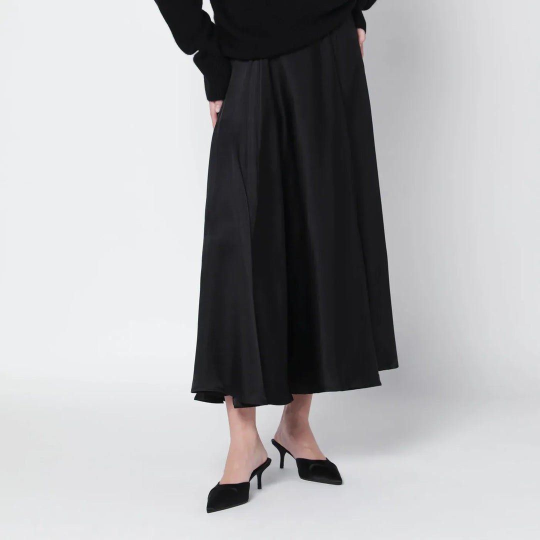 ANINE BING - Black Christina silk-blend midi skirt Brand Skirts XS