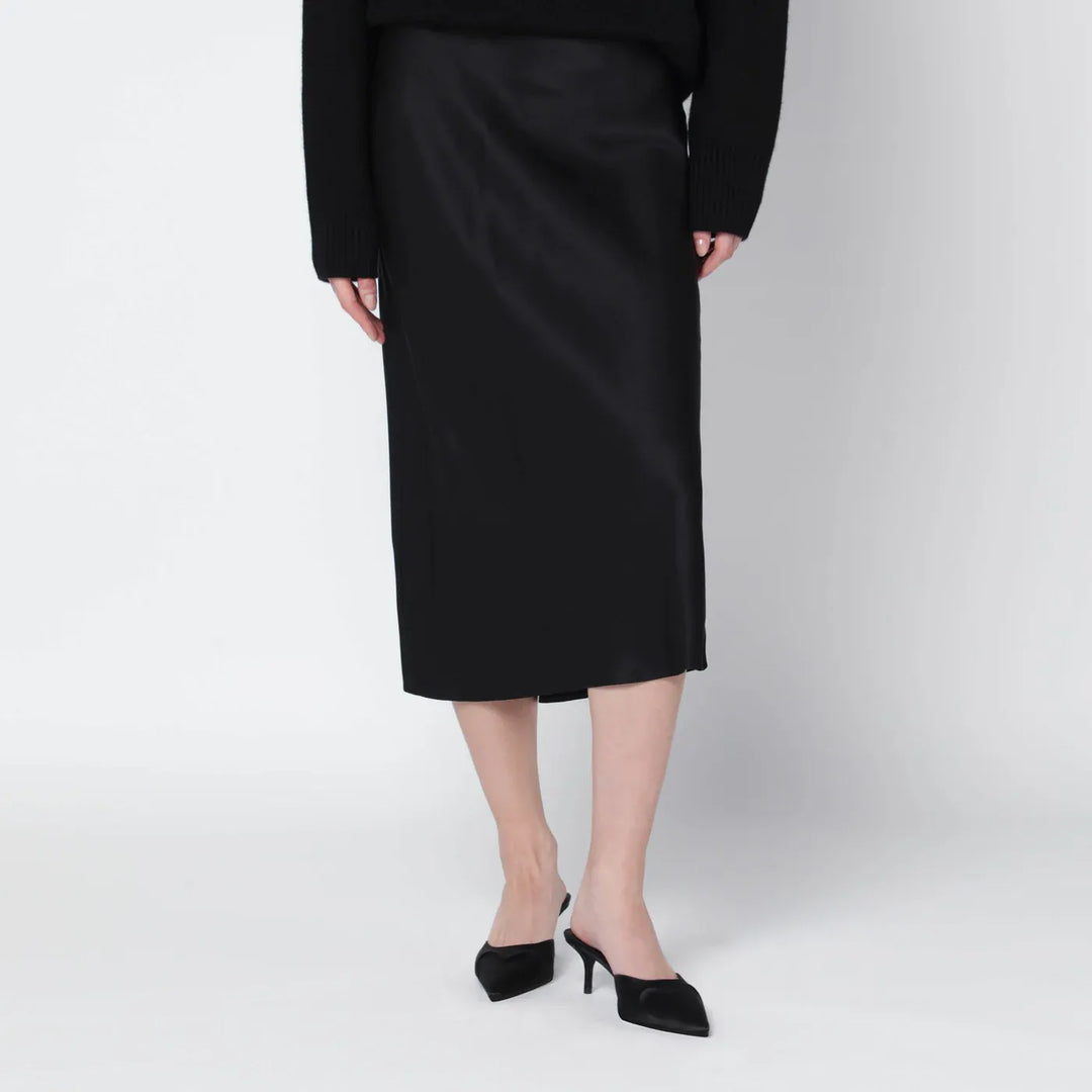 ANINE BING - Black silk Bar midi skirt Brand Skirts S
