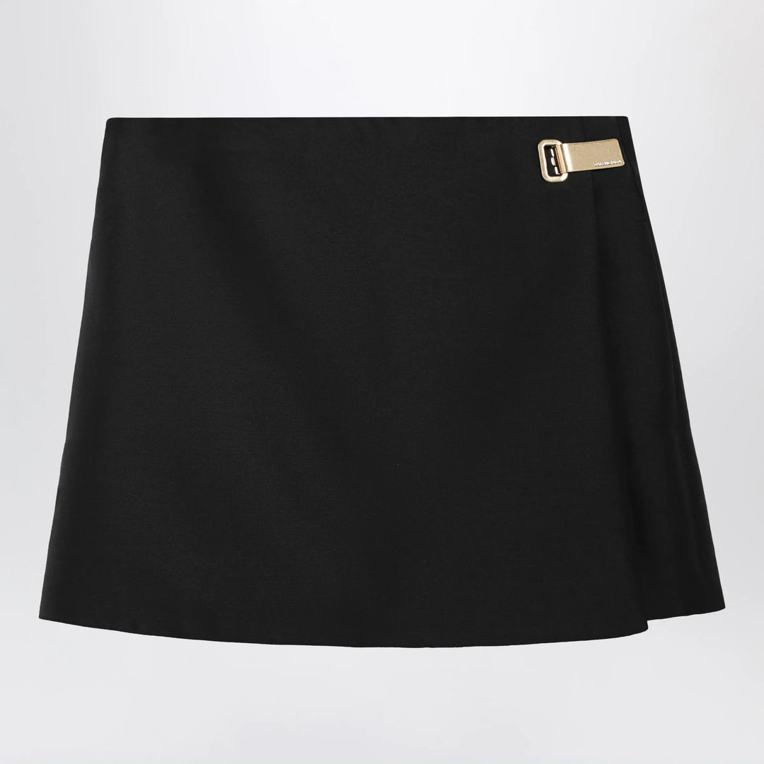 Balenciaga - Black wool and silk mini skirt Brand Skirts 36  FR