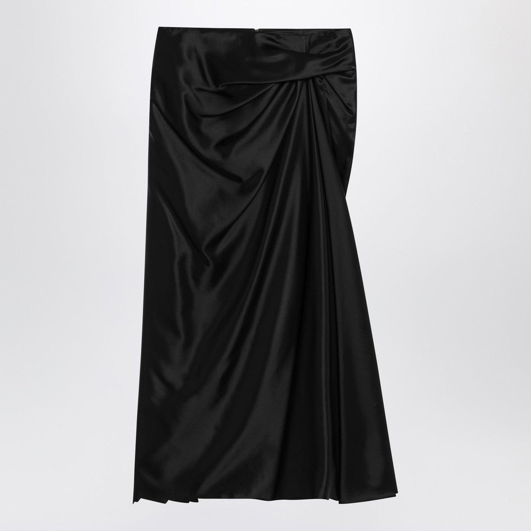 Skirts 38  FR Balenciaga - Draped black skirt in cupro twill Brand