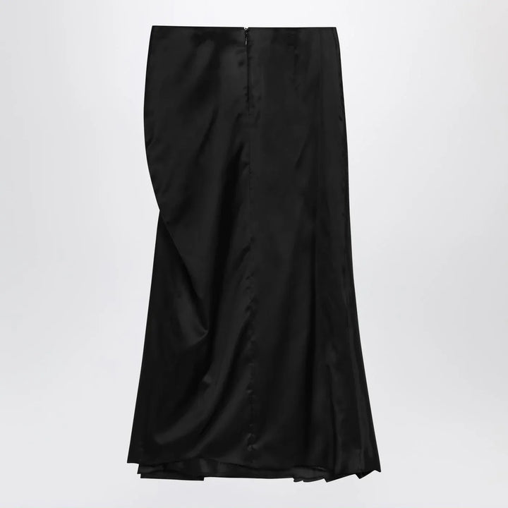 Balenciaga - Draped black skirt in cupro twill Brand Skirts 38  FR