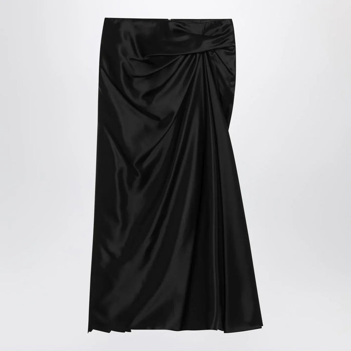 Balenciaga - Draped black skirt in cupro twill Brand Skirts 38  FR