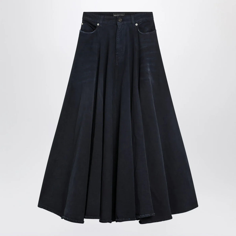 Balenciaga - Navy blue maxi godet denim skirt Brand Skirts 36  FR