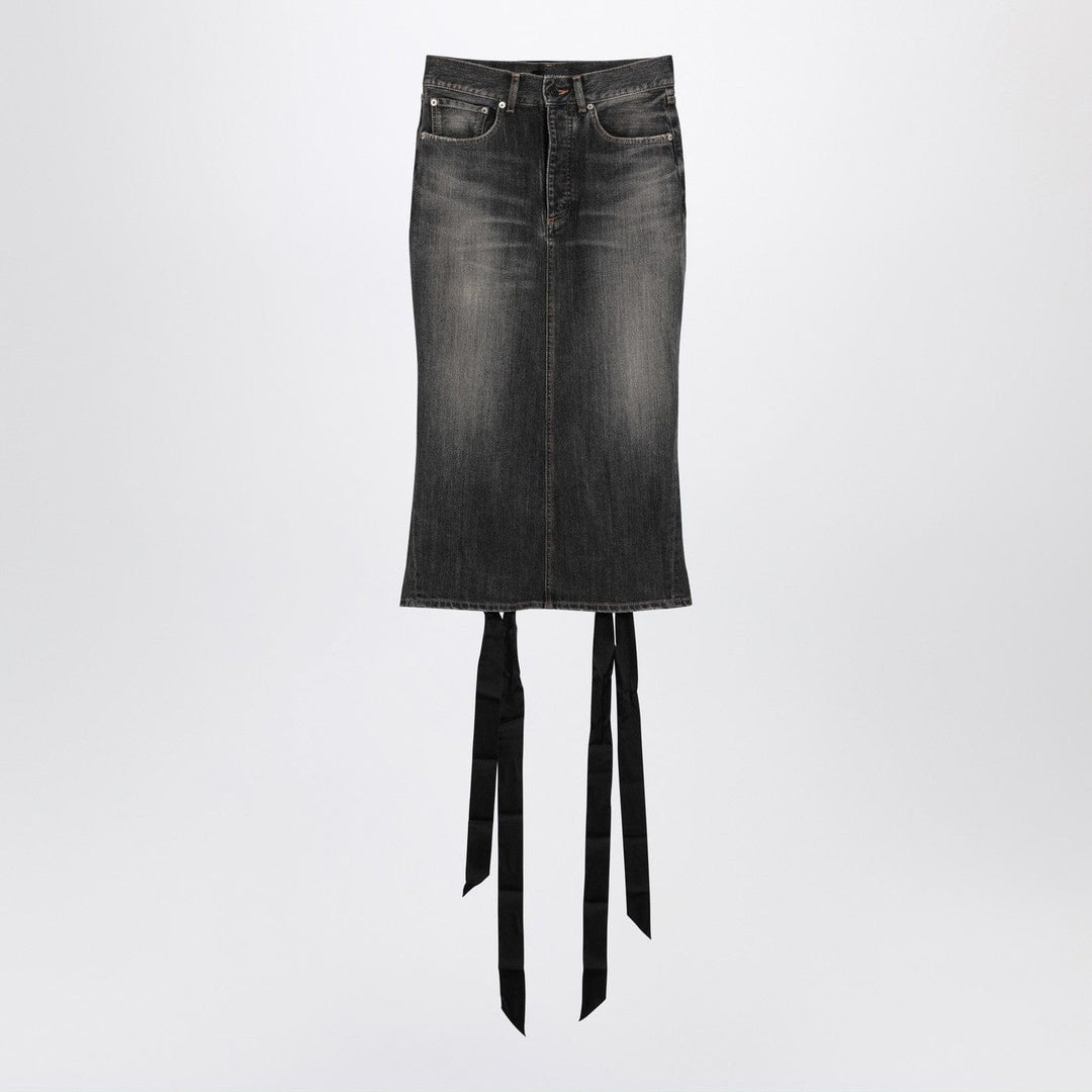 Skirts 38  FR Balenciaga - Skirt with laces in smoky grey denim Brand