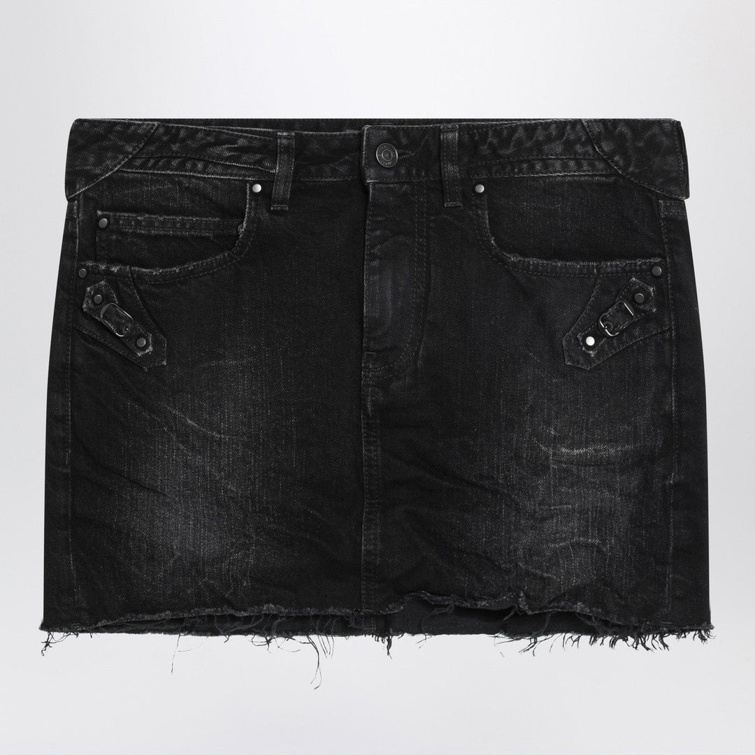 Skirts Balenciaga - Washed black City mini denim skirt Brand