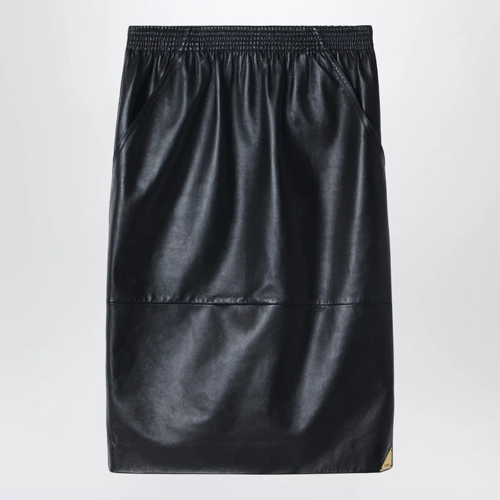 Chloé - Black pencil skirt in plongé nappa leather Brand Skirts 36  FR
