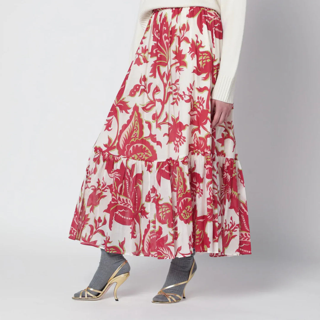 ETRO - White skirt with floral print Brand Skirts