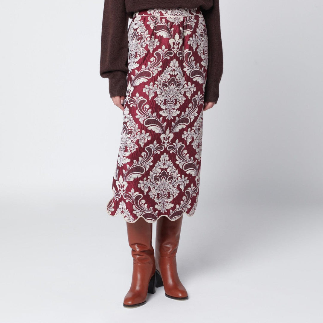 Skirts L FARM Rio - Bordeaux jacquard midi skirt Brand