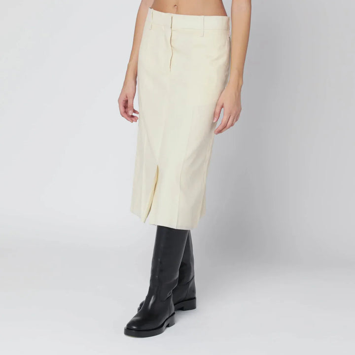 Jil Sander - Vanilla-coloured wool skirt Brand Skirts