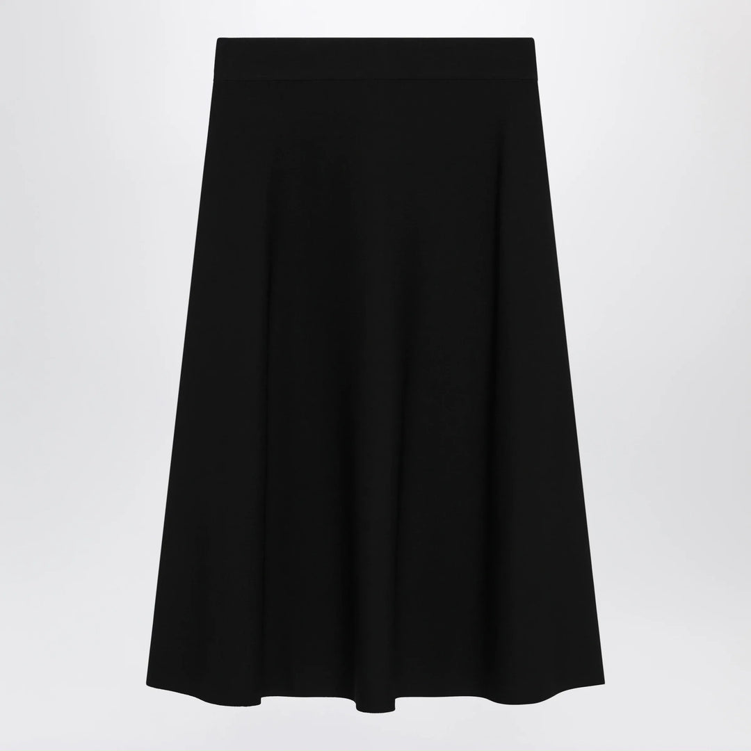 Max Mara - Flared midi skirt in viscose crêpe yarn, black Brand Skirts M