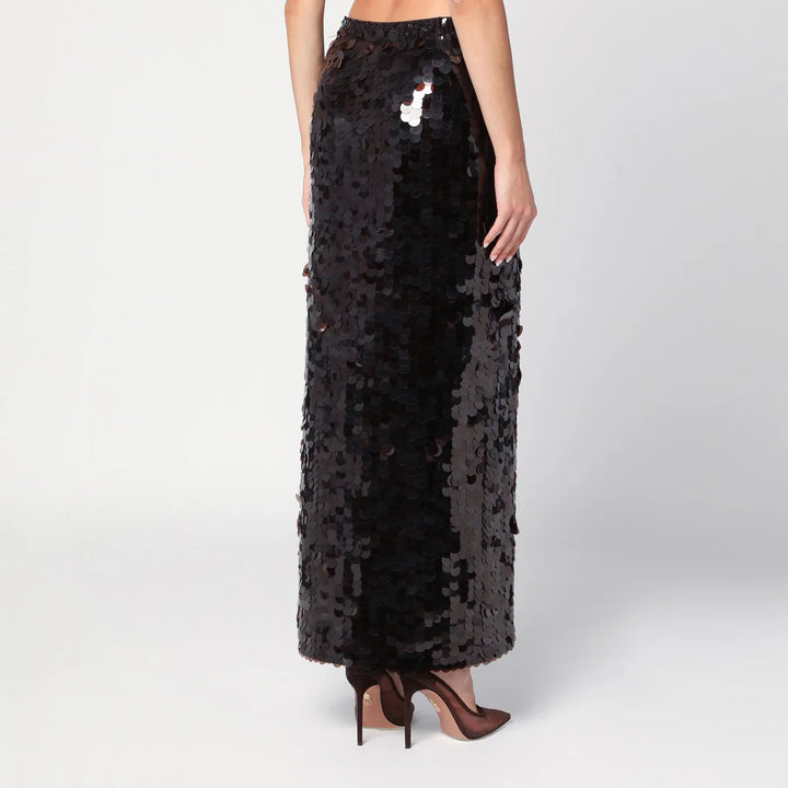 P.A.R.O.S.H. - Brown sequinned skirt with slit Brand Skirts M