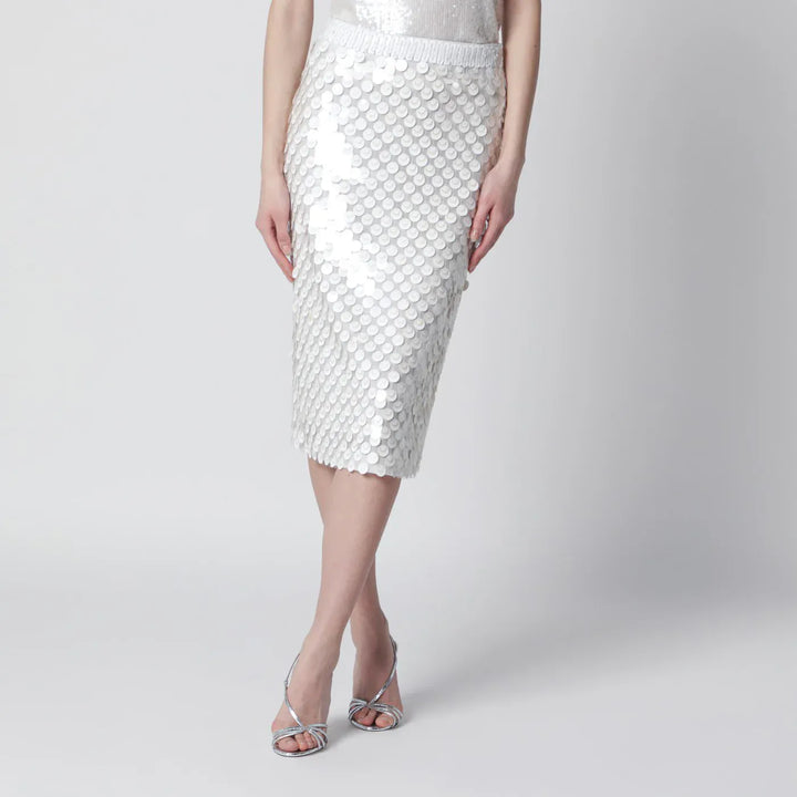 P.A.R.O.S.H. - Cream sequin pencil skirt Brand Skirts M