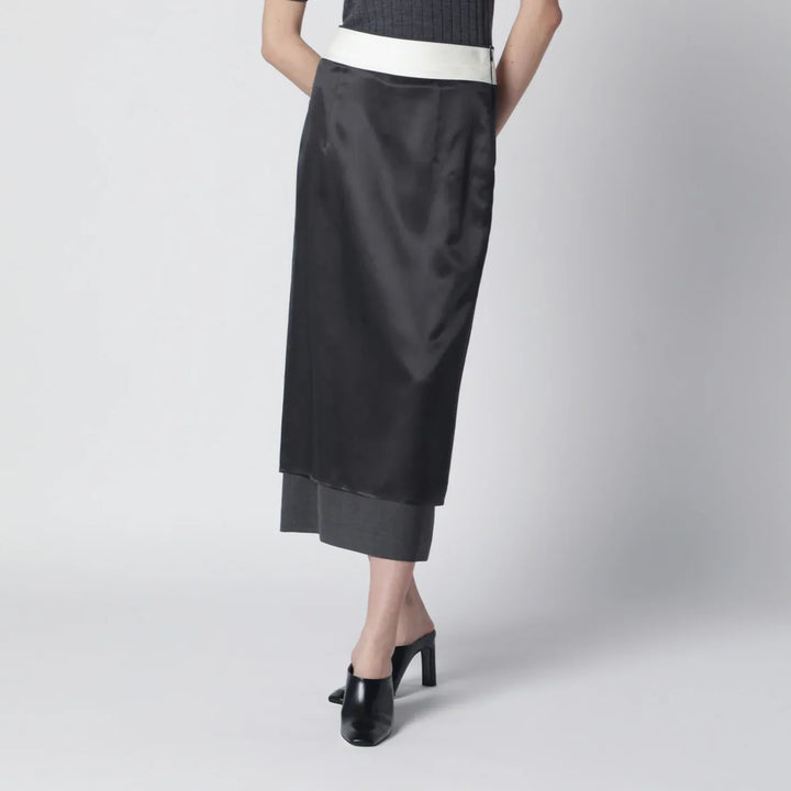 Róhe - Dark grey inside-out midi skirt Brand Skirts 34  FR