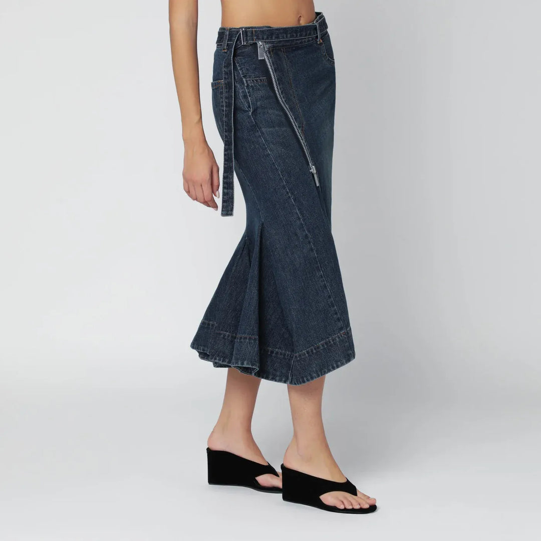 Sacai - Asymmetric blue denim skirt Brand Skirts 2