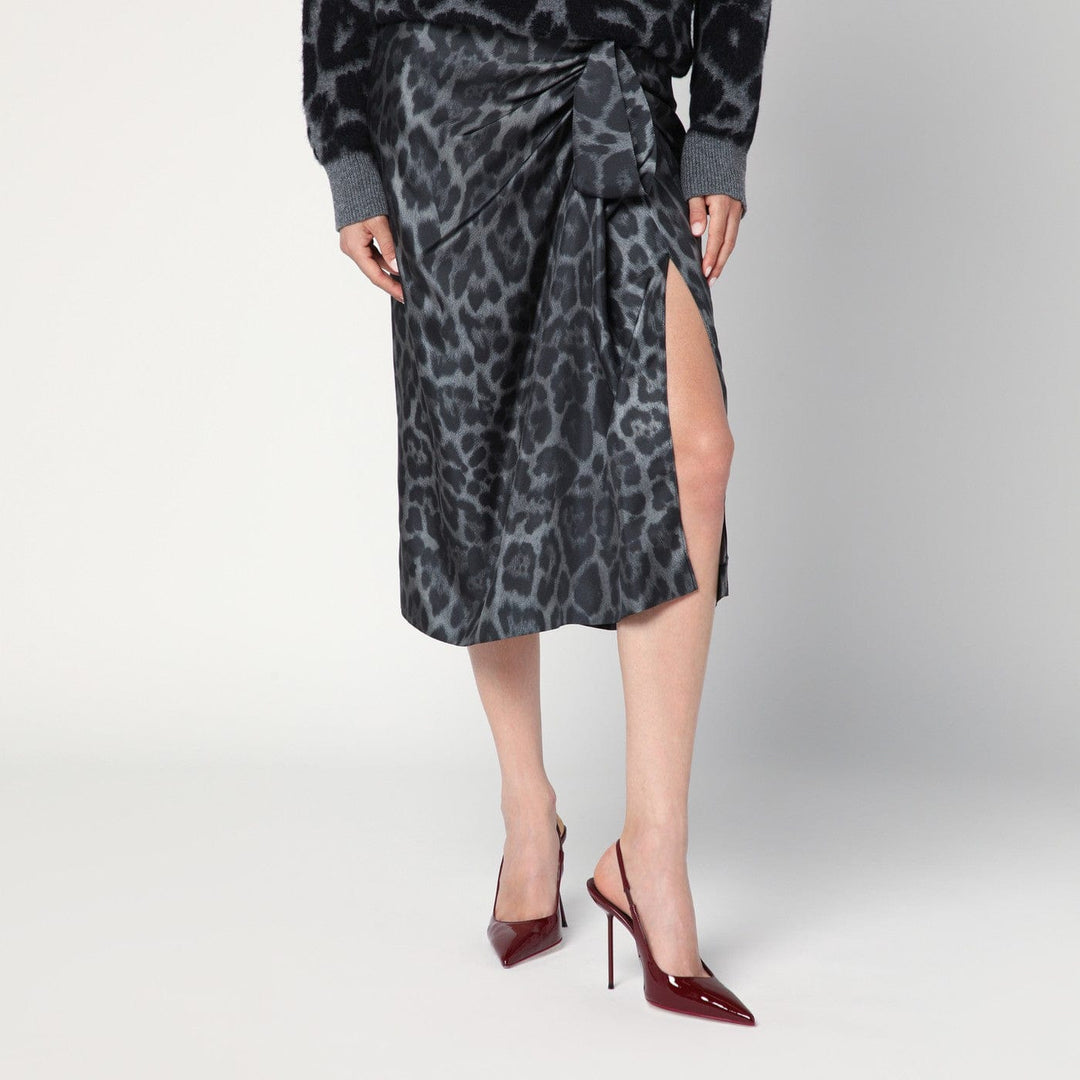 Skirts Stella McCartney - Leopard midi skirt with knot Brand