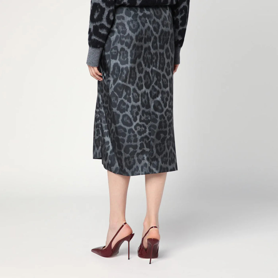 Stella McCartney - Leopard midi skirt with knot Brand Skirts