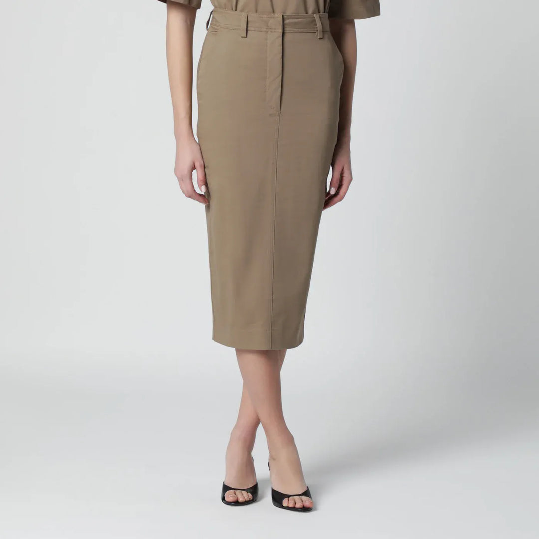 TheLatest - Cognac cotton pencil skirt Brand Skirts 40  IT