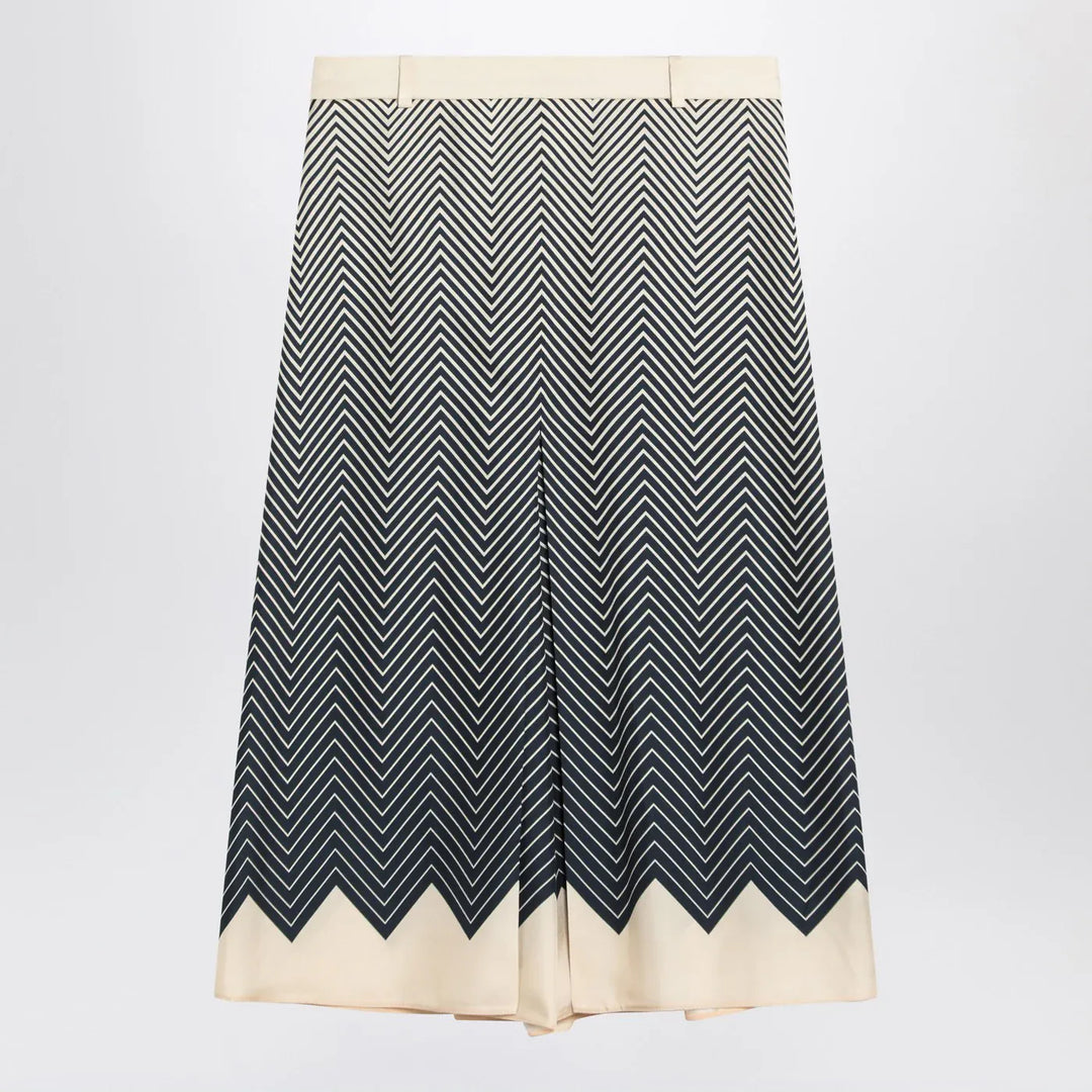 Valentino - Blue/ivory silk skirt Brand Skirts 40  IT