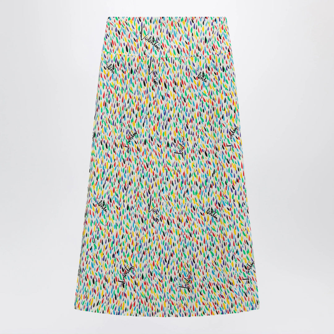 Valentino - Multicolored pleated silk midi skirt Brand Skirts 38  IT