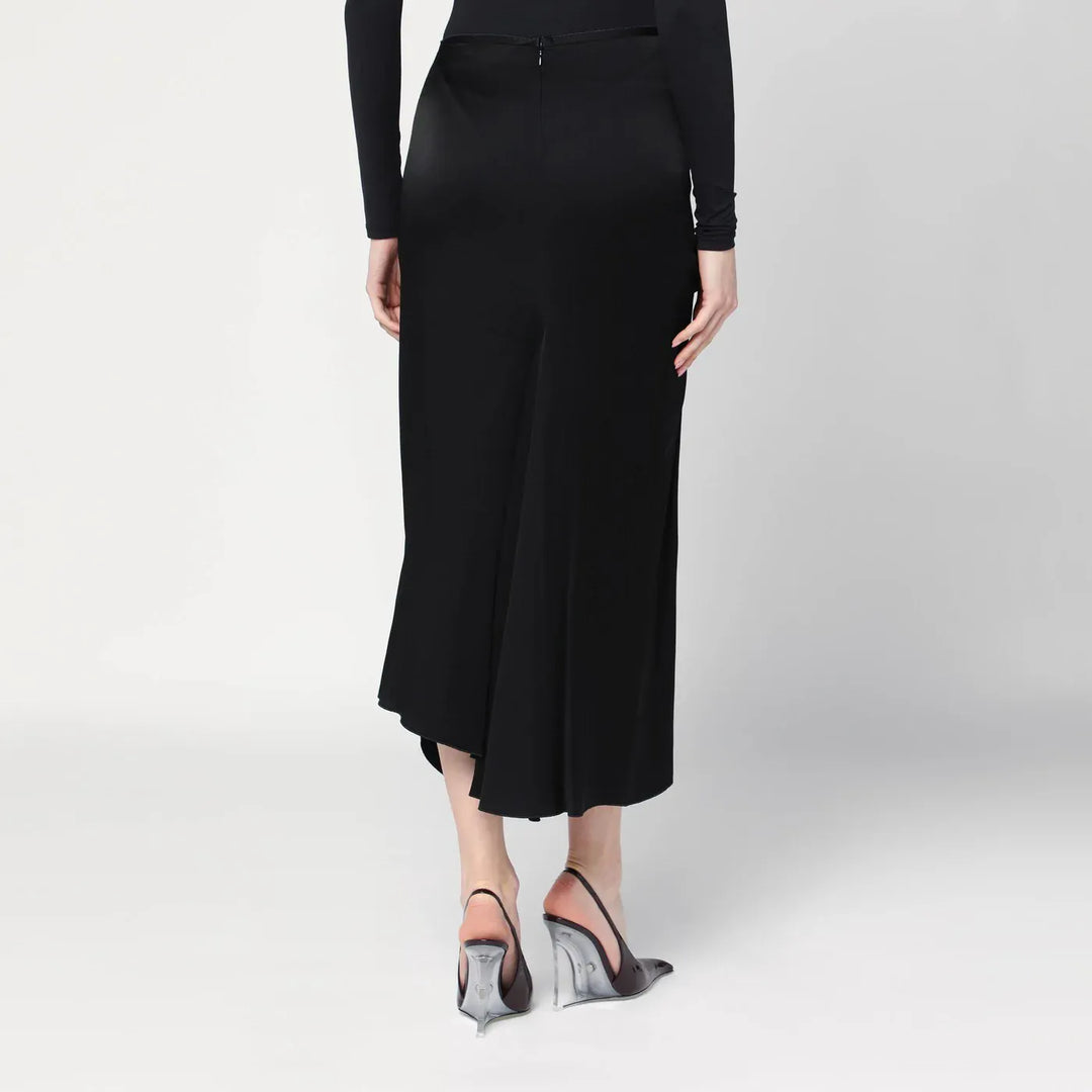 Victoria Beckham - Black midi skirt with draping Brand Skirts 8 UK