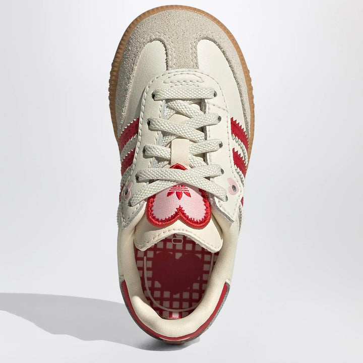 adidas Originals - Cream White/Better Scarlet/Gum Samba trainers with elastic laces Brand Sneakers