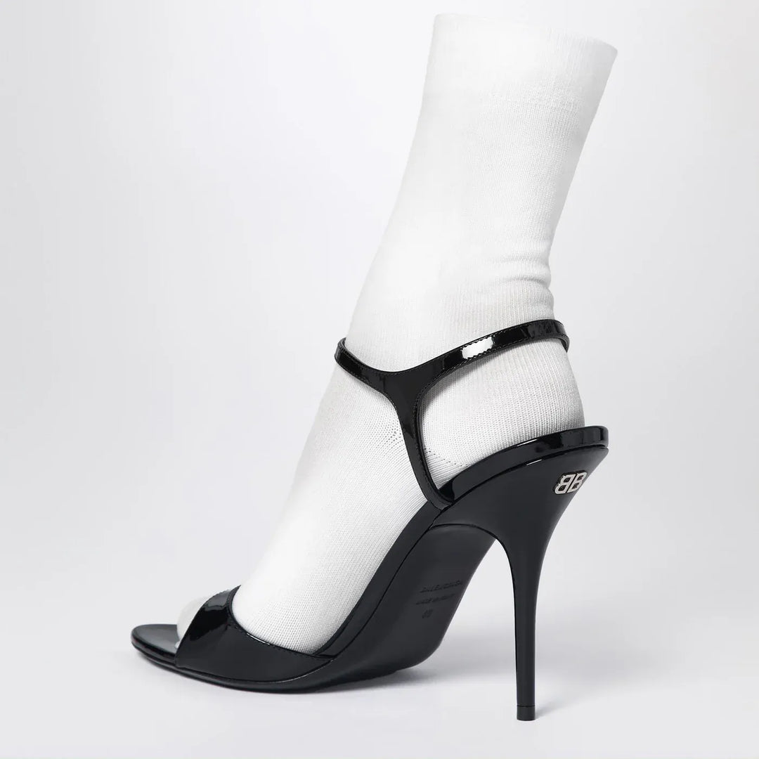 Balenciaga - Avenue Sock black sandal in patent leather and mesh Brand Socks