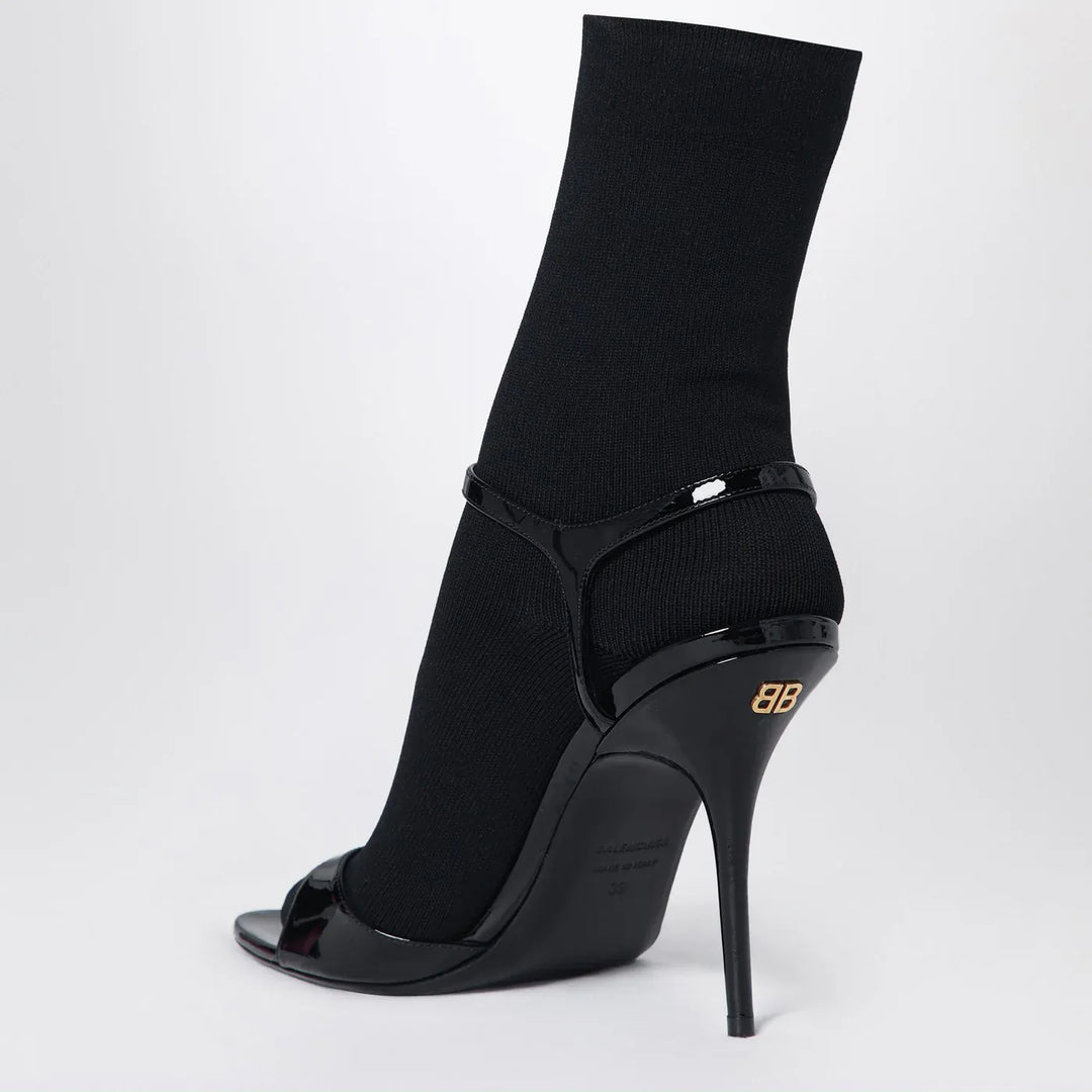 Balenciaga - Avenue Sock black sandal in patent leather and mesh Brand Socks 36 IT
