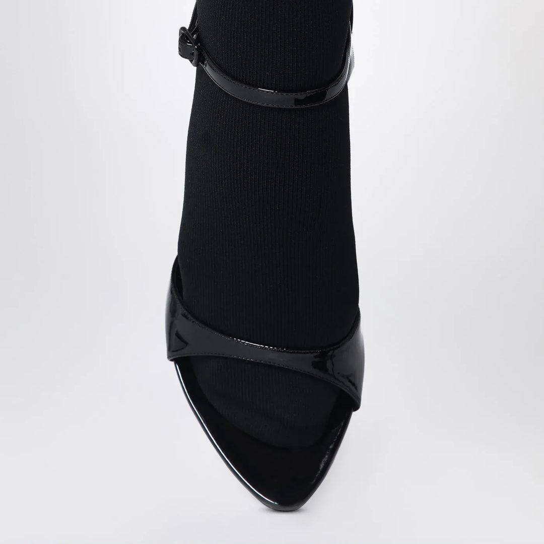 Balenciaga - Avenue Sock black sandal in patent leather and mesh Brand Socks 36 IT