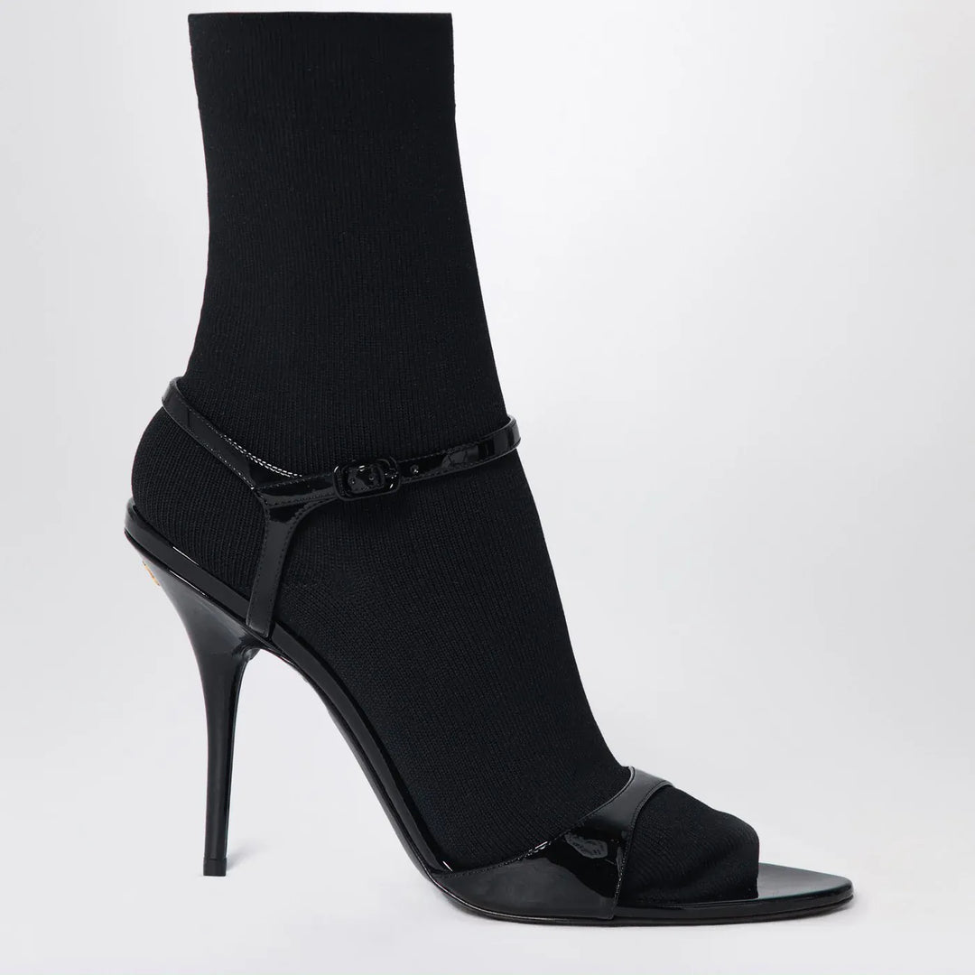Balenciaga - Avenue Sock black sandal in patent leather and mesh Brand Socks 36 IT