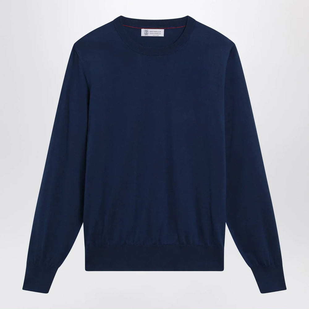 Brunello Cucinelli - Blue cotton sweater Brand Sweater 48 IT