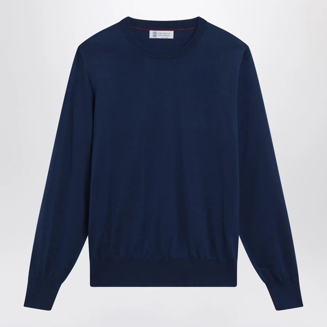 Brunello Cucinelli - Blue cotton sweater Brand Sweater 48 IT