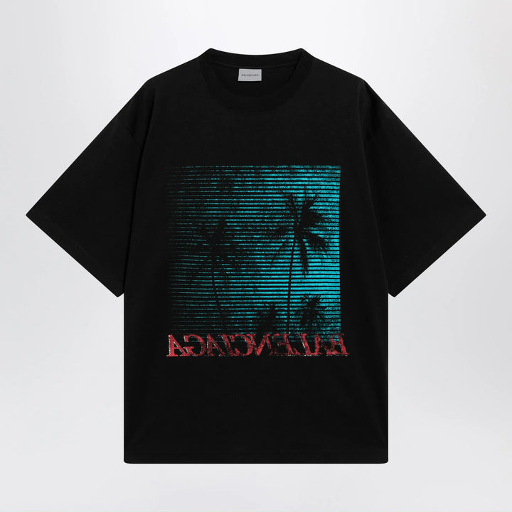Balenciaga - Holiday graphic print cotton T-shirt in black Brand T-Shirt M
