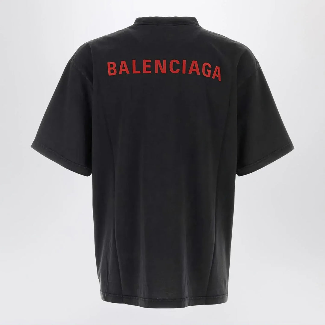 Balenciaga - Light blue medium-fit T-shirt with logo Brand T-Shirt XL
