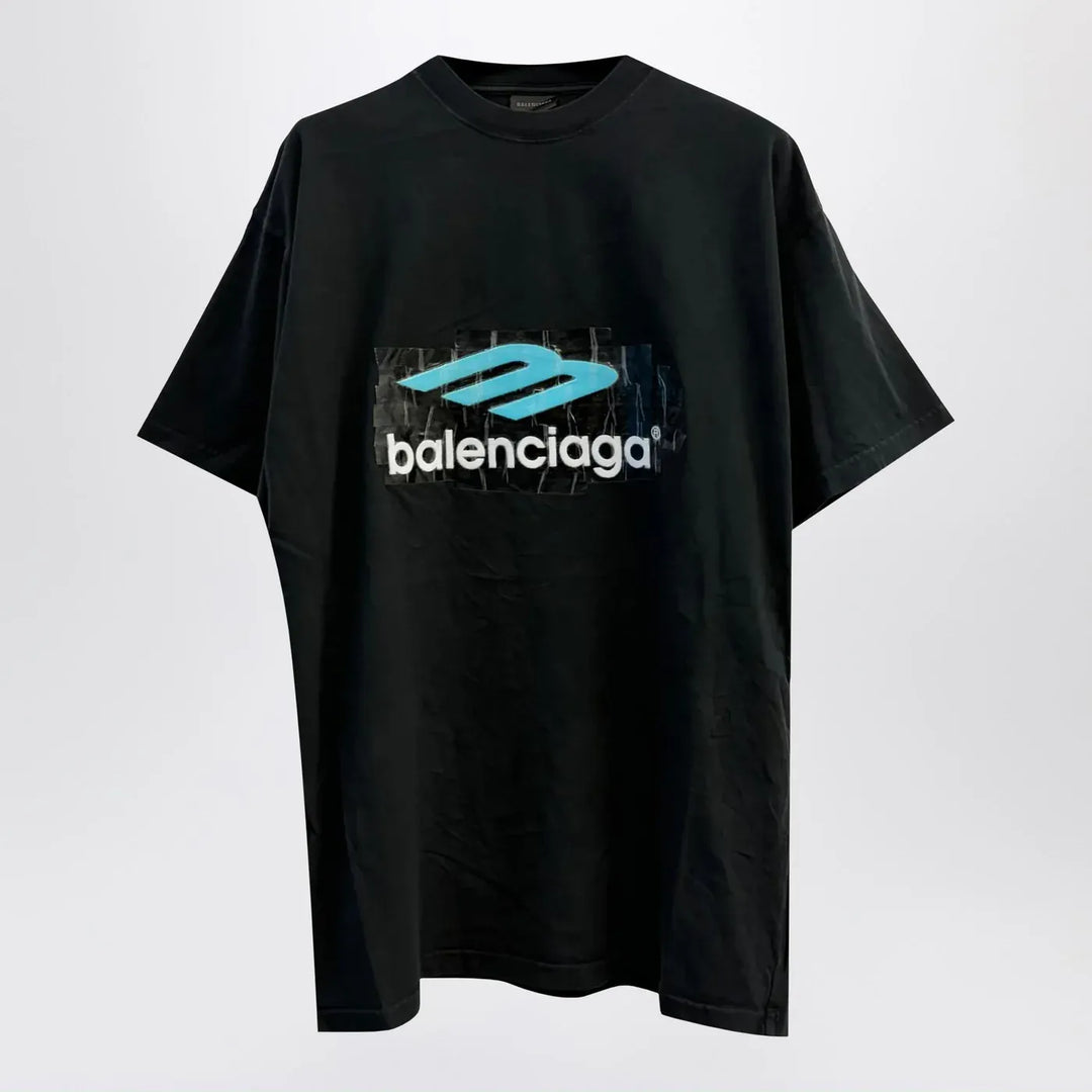 Balenciaga - Oversized washed black 3B T-shirt Brand T-Shirt XL
