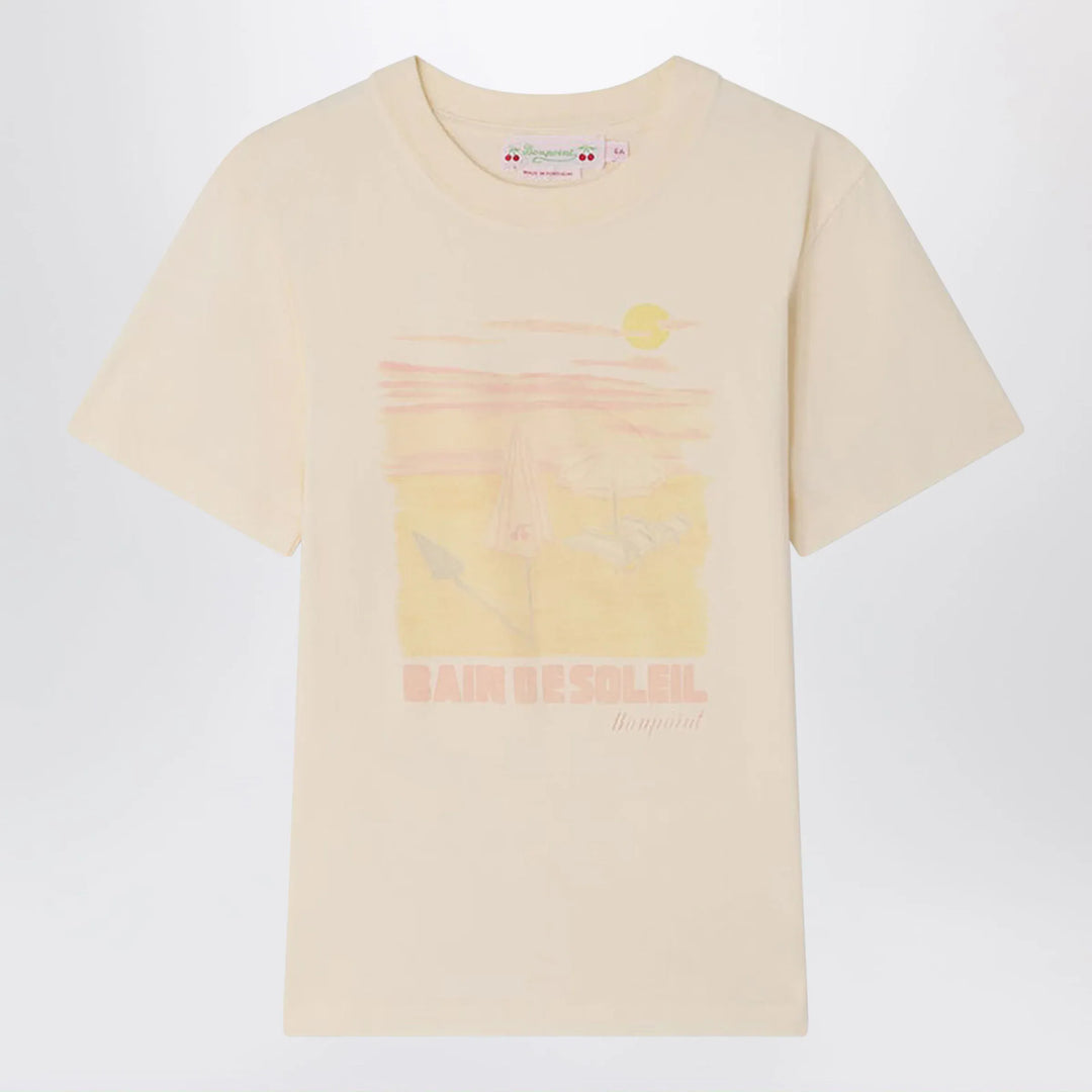 Bonpoint - Thida écru T-shirt with Bain de Soleil print Brand T-Shirt