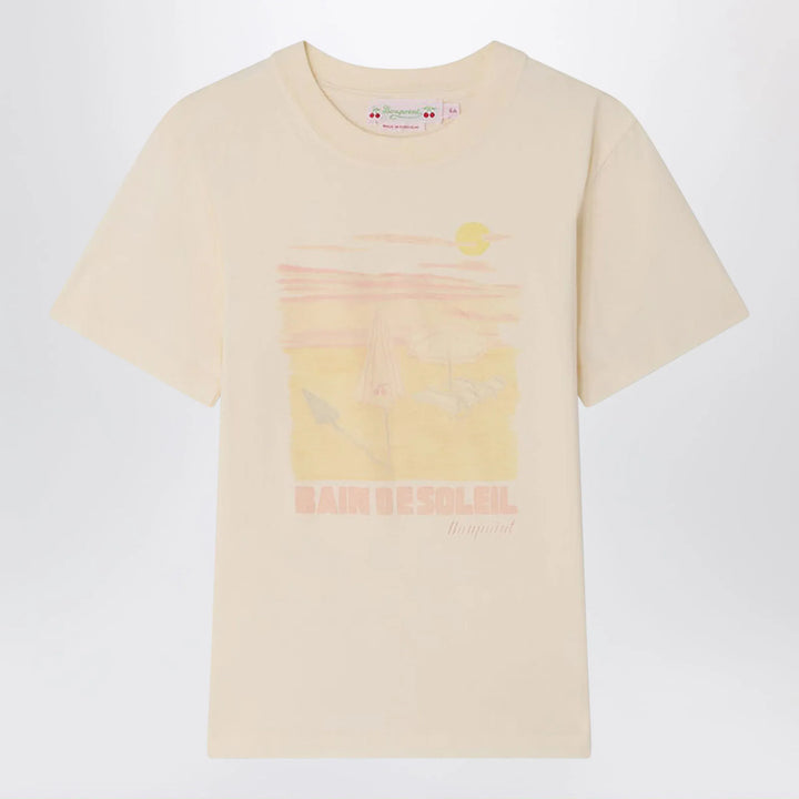 Bonpoint - Thida écru T-shirt with Bain de Soleil print Brand T-Shirt