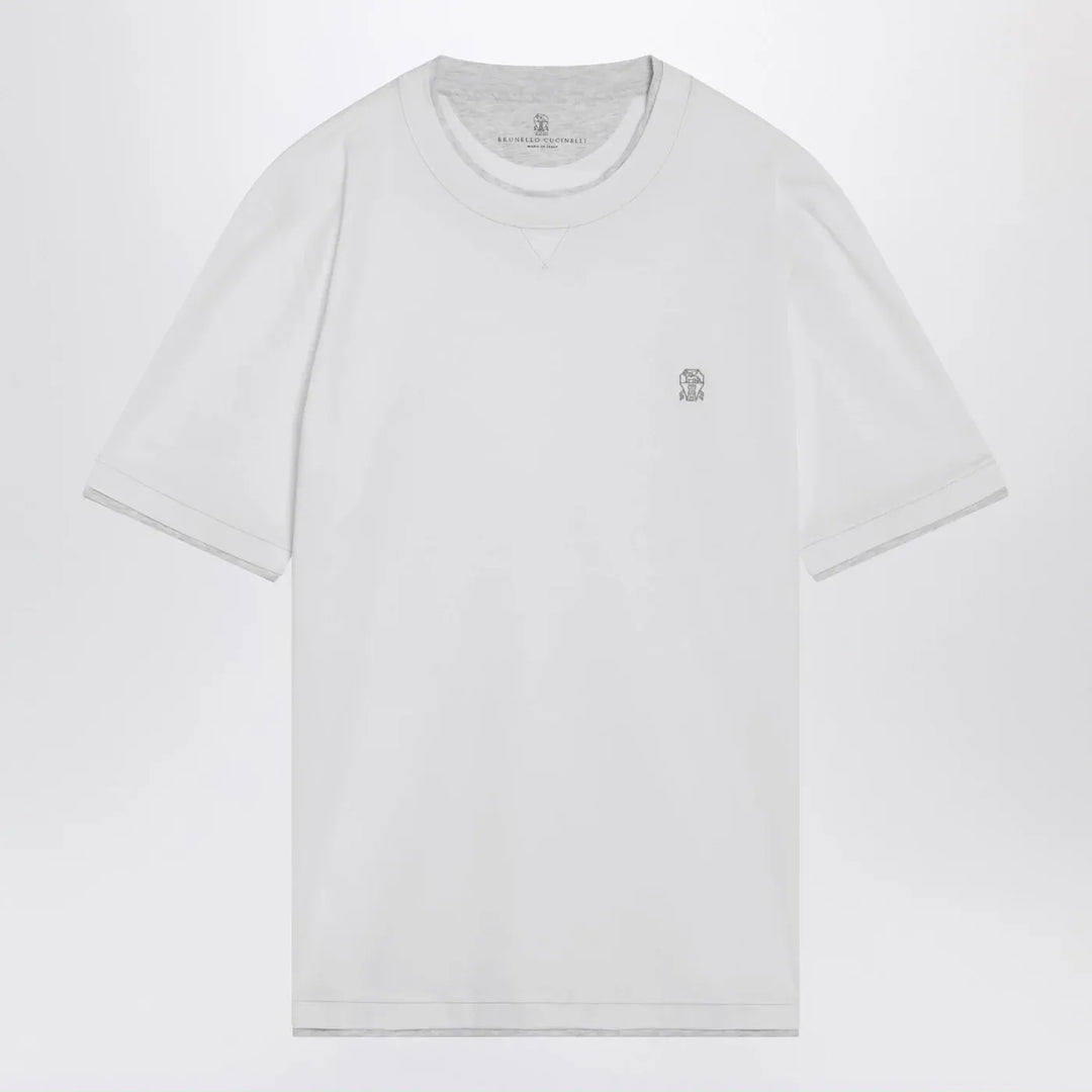 Brunello Cucinelli - White T-shirt with faux layering effect Brand T-Shirt XXL