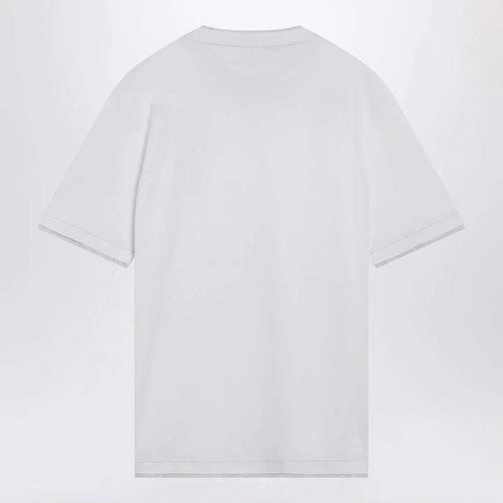 Brunello Cucinelli - White T-shirt with faux layering effect Brand T-Shirt XXL