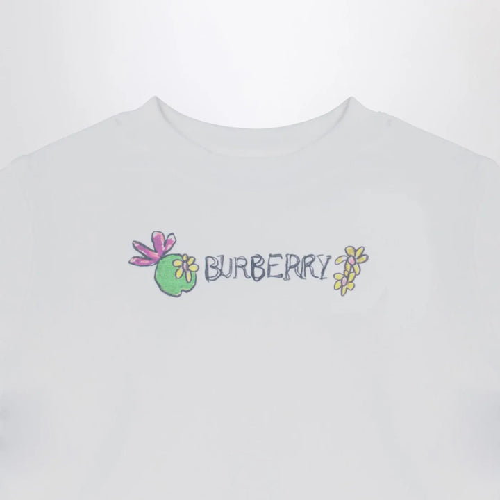 Burberry - White crew-neck T-shirt with logo Brand T-Shirt 6