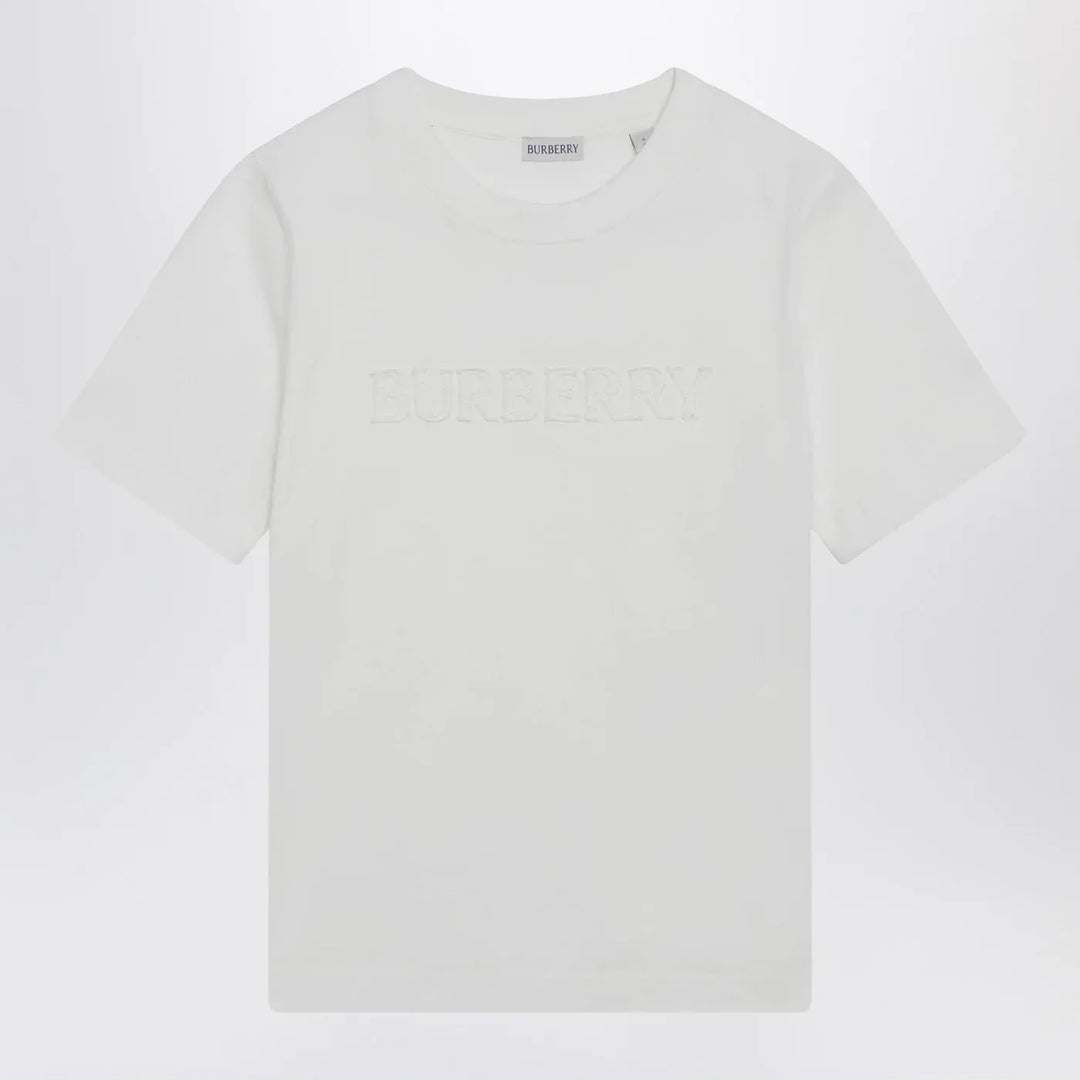 Burberry - White T-shirt with embroidered logo Brand T-Shirt XS