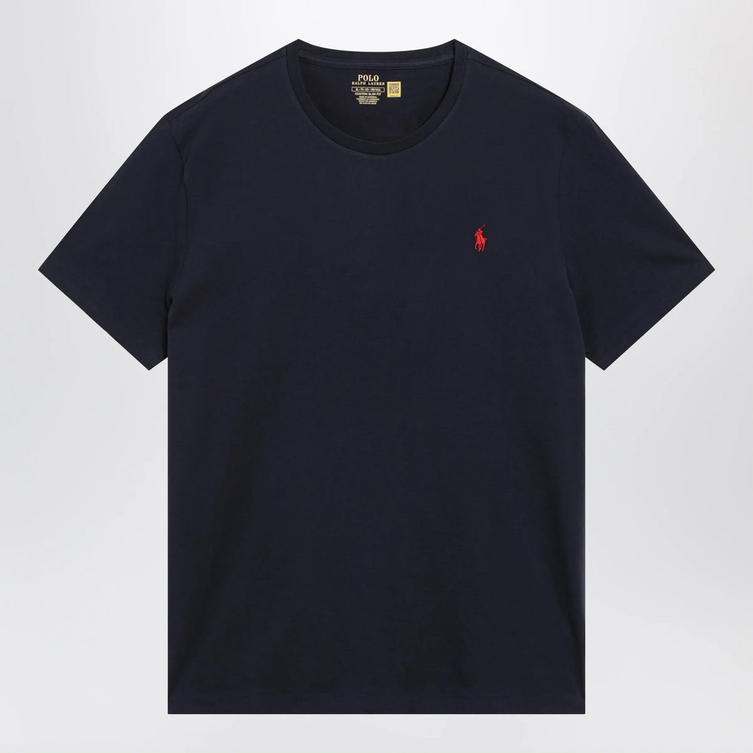 Polo Ralph Lauren - T-shirt blue in cotton Custom Slim-Fit Brand T-Shirt S