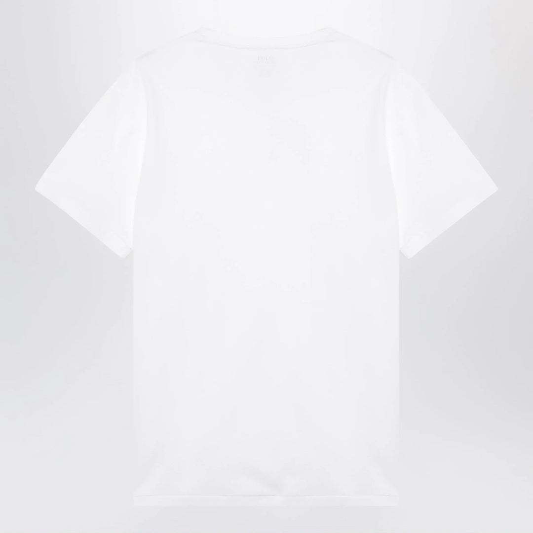 Polo Ralph Lauren - T-shirt white in cotton Custom Slim-Fit Brand T-Shirt