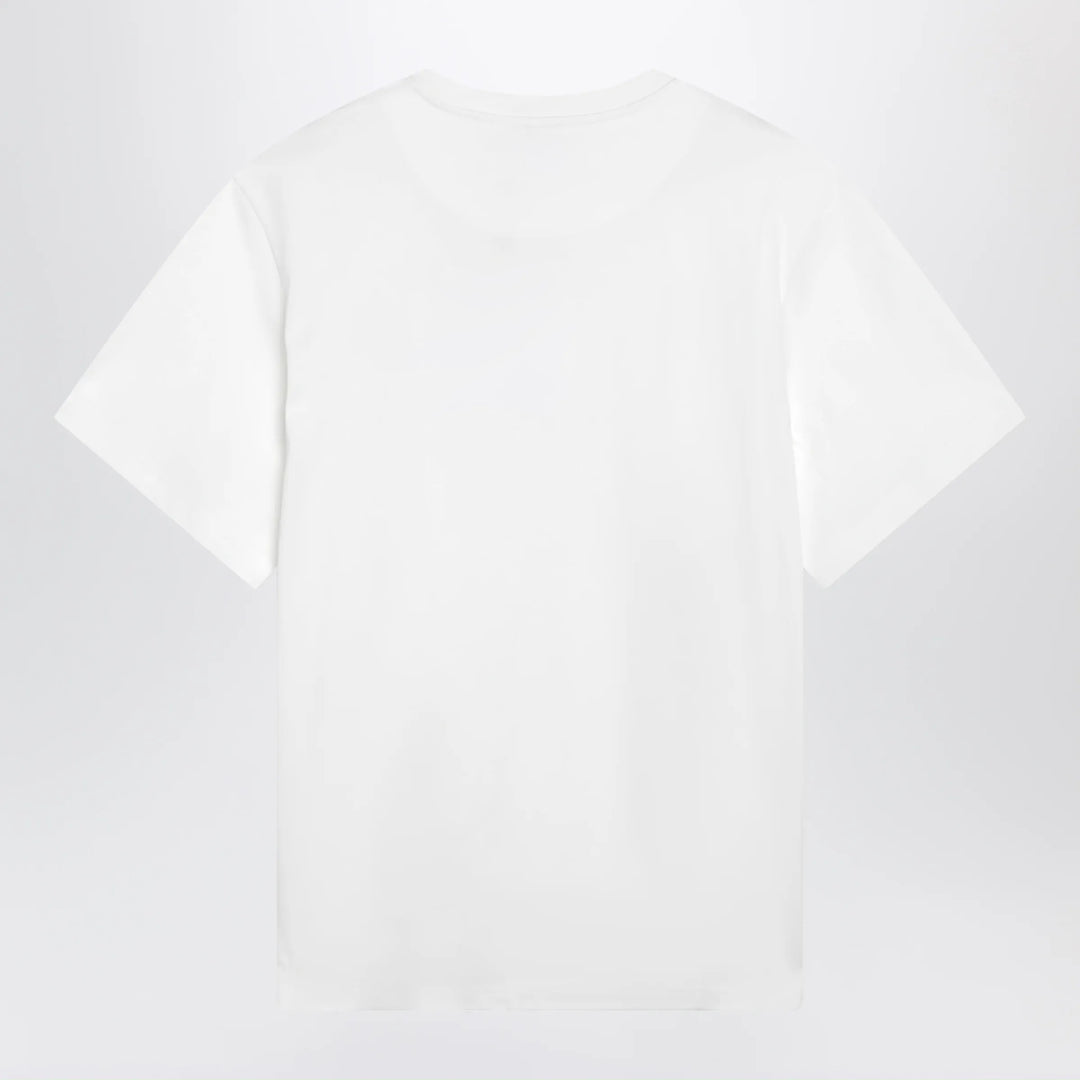 The Attico - Oversized cotton jersey T-shirt with cutout hem, white Brand T-Shirt